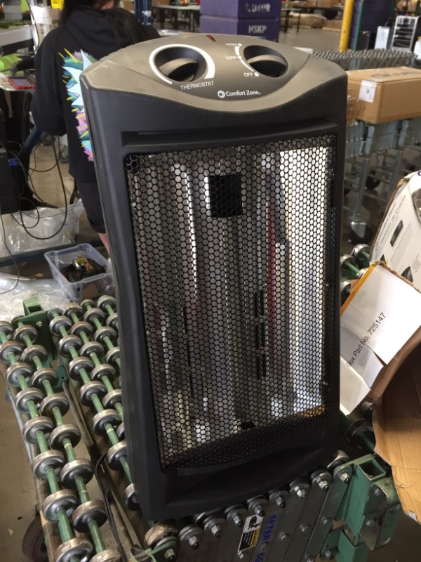 Photo 2 of Comfort Zone CZQTV007BK Fan-Assisted Tower Radiant Quartz Heater

//TESTED AND NONFUNCTIONAL, PARTS ONLY 
