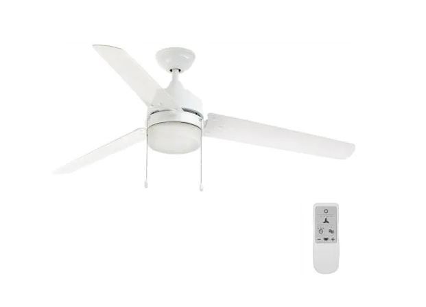 Photo 1 of Carrington 60 in. LED Indoor/Outdoor White Ceiling Fan with Light Kit
