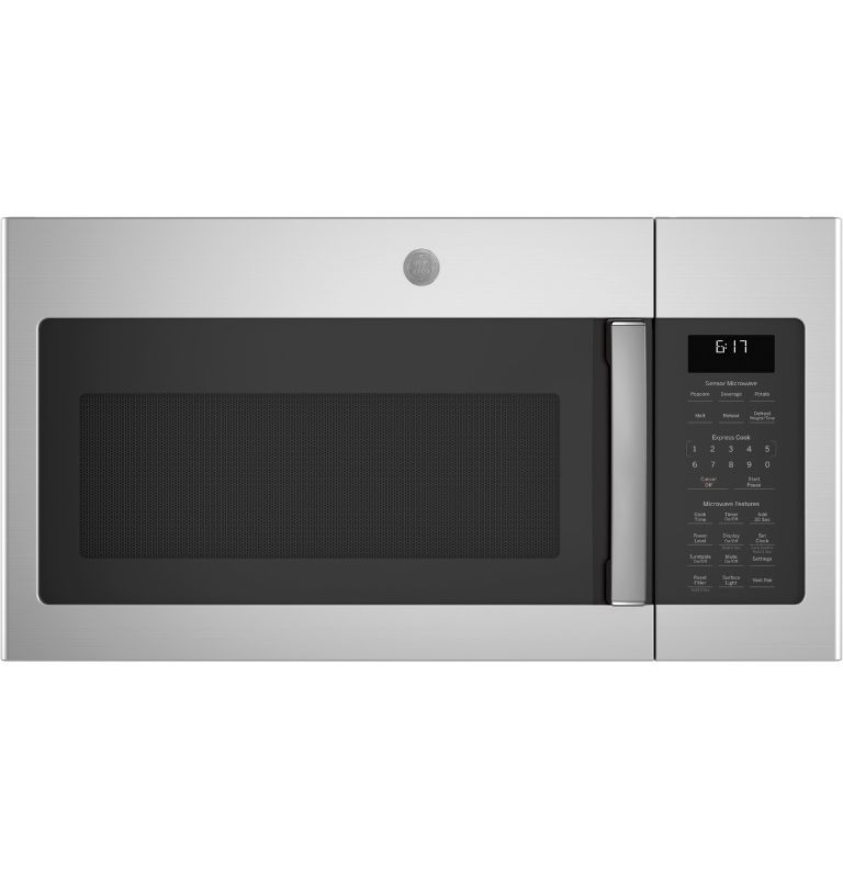 Photo 1 of (MISSING ATTACHMENTS, HARDWARE, MANUAL) 
(COSMETIC DAMAGES) 
GE® 1.7 Cu. Ft. Over-the-Range Sensor Microwave Oven
