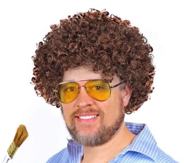 Photo 1 of Bob Ross Curly Brown Afro Wig 