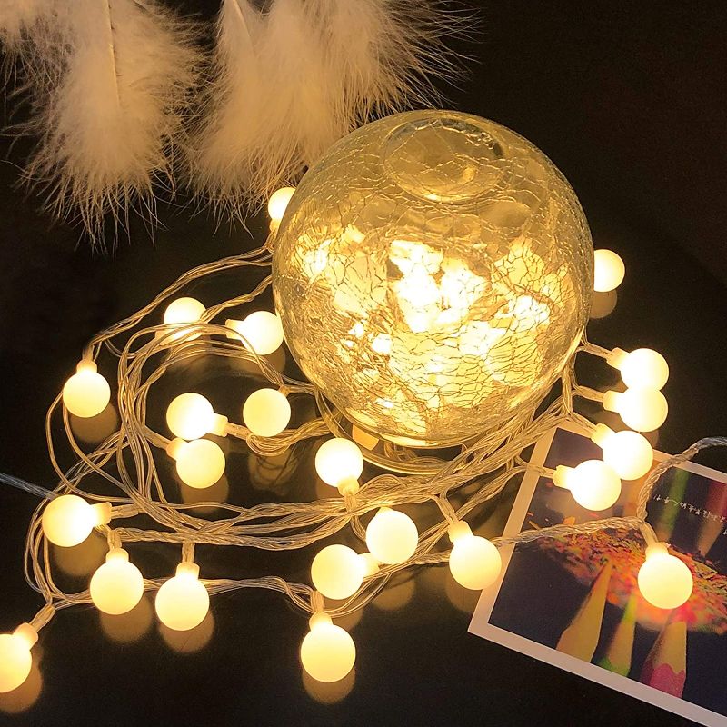 Photo 1 of LED Globe Ball String Lights Globe Lights Plug in for Bedroom, Ball String Lights with Remote, Decorative Lights for Christmas, Wedding Thanksgiving, (Warm White)

//TESTED AND FUNCTIONAL BUT OTHER HALF DO NOT WORK