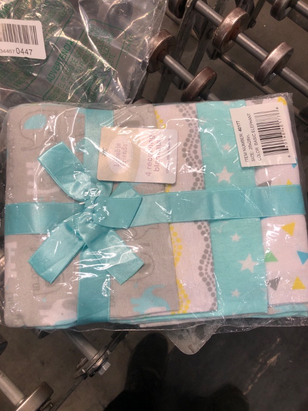 Photo 2 of Luvable Friends Basics Baby Flannel Receiving Blankets, 4-Pack - Basic Elephant
