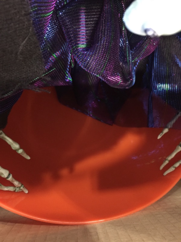 Photo 1 of JOYIN Halloween Animated Witch Candy Bowl, Witch Candy Bowl with LED Eyes and Creepy Sound (Sound Activated) for Trick-or-Treat, Halloween Party Decor
