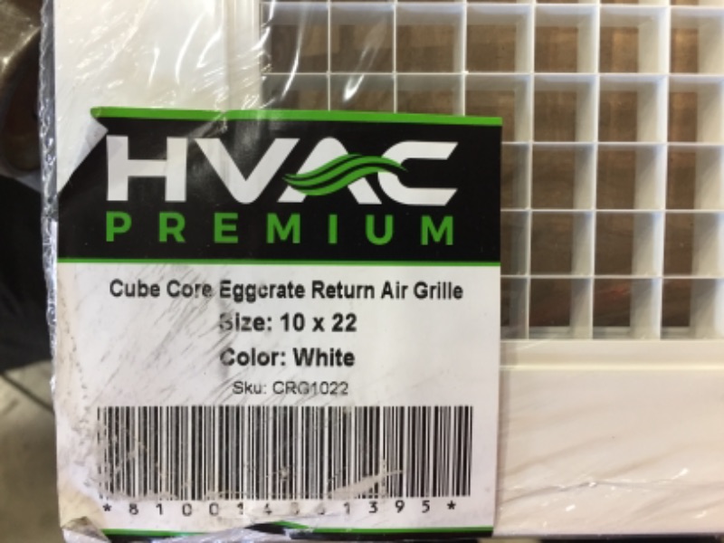 Photo 2 of 10"X22" Cube Core Eggcrate Return Air Grille - Aluminum Rust Proof - HVAC Vent Duct Cover - White 