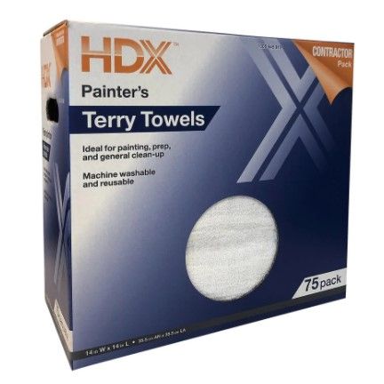 Photo 1 of 14 in. x 14 in. Painter's Terry Towels (75-Pack)
