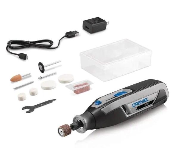 Photo 1 of 
Dremel
Lite 7760 4-Volt Variable Speed Lithium Ion Cordless Rotary Tool Kit with 10 Accessories