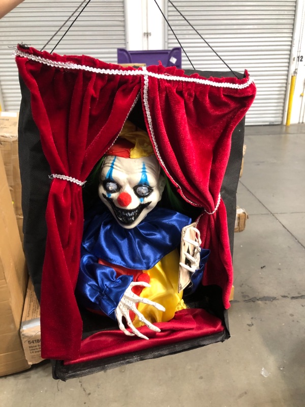 Photo 2 of 19 in. Animated Hanging Clown in Box
