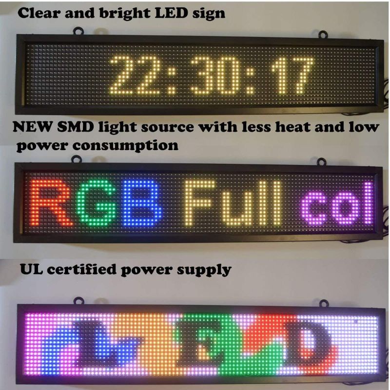 Photo 1 of LED WiFi+USB RGB color sign 40" x 8" with high resolution P10 and new SMD technology. Perfect solution for advertising
