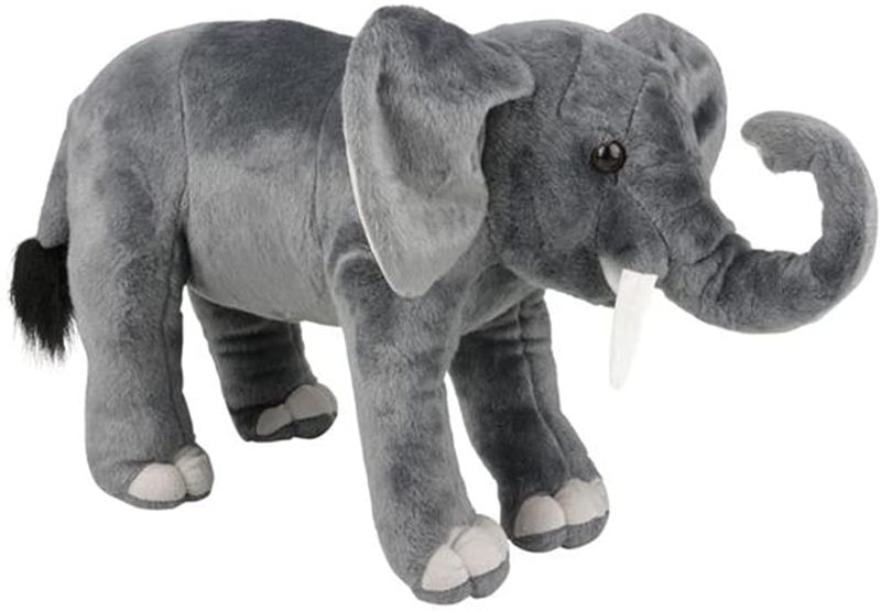 Photo 1 of Forest & Twelfth 18” Standing Elephant, Soft Plush Elephant Stuffed Animal, Jumbo Animal Toy with Adjustable Trunk, Creative Plush Décor Item – Memorable All-Occasion Gift for Kids, Boys, and Girls
