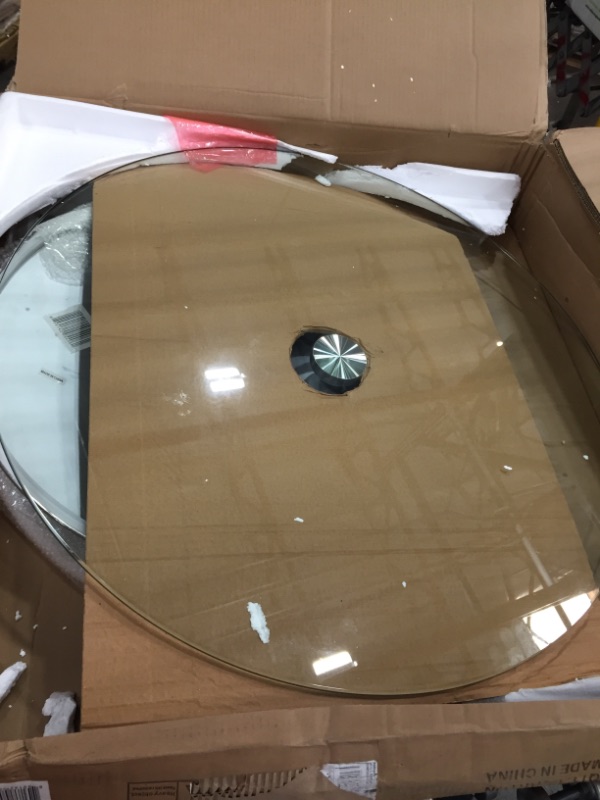 Photo 2 of Flash Furniture 31.5'' Round Glass Table with 29''H Chrome Base - CH-7-GG