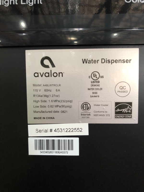 Photo 3 of Avalon Bottom Loading Water Cooler and Dispenser - Silver
/NONFUNCTIONAL// PARTS ONLY//ITEM POWERS ON BUT MALFUNCTIONS 