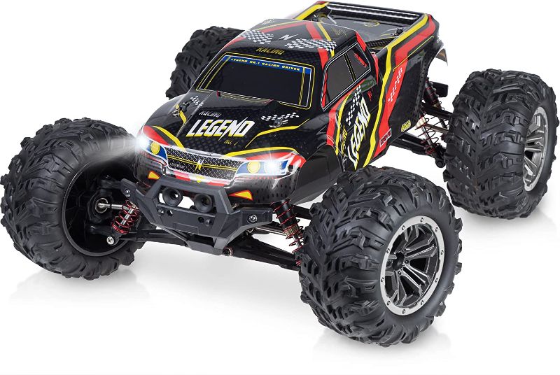 Photo 1 of 1:10 Scale Large RC Cars 50+ kmh Speed - Boys Remote Control Car 4x4 Off Road Monster Truck Electric - Hobby Grade Waterproof Toys Trucks for Kids and Adults - 2 Batteries + Connector for 40+ Min Play
