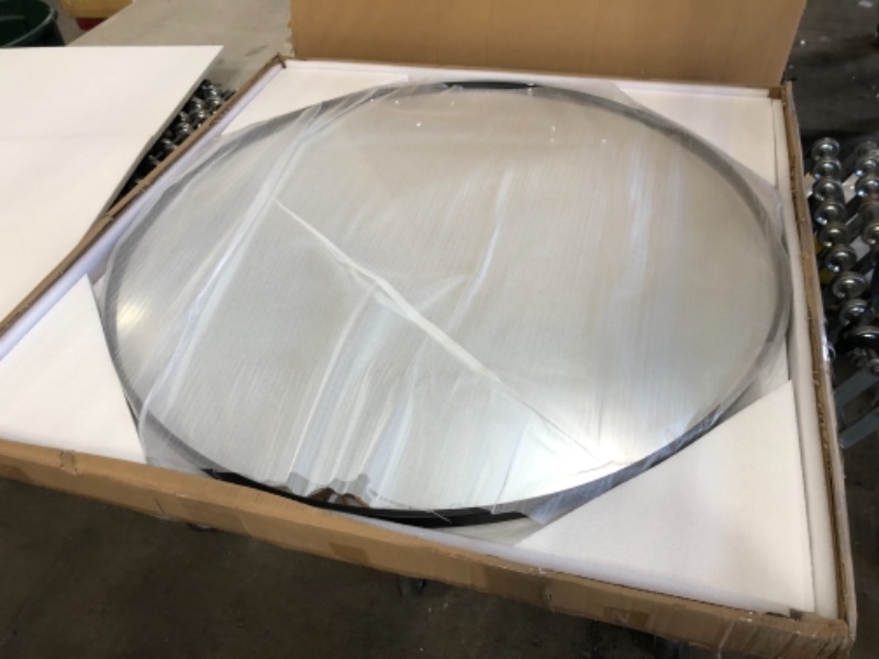 Photo 3 of 42'' Wall Mounted Round Mirror, Metal Frame Large Circle Mirror for Washing Room, Living Room, Home Decoration
