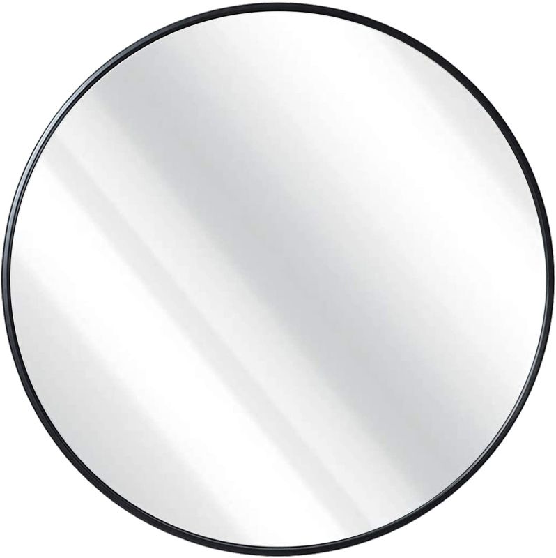 Photo 1 of 42'' Wall Mounted Round Mirror, Metal Frame Large Circle Mirror for Washing Room, Living Room, Home Decoration
