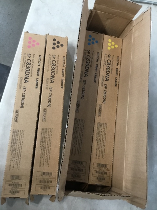 Photo 2 of Ricoh 821181, 821182, 821183, 821184 Standard Yield Toner Cartridge Set - Ricoh Aficio SP C830DN