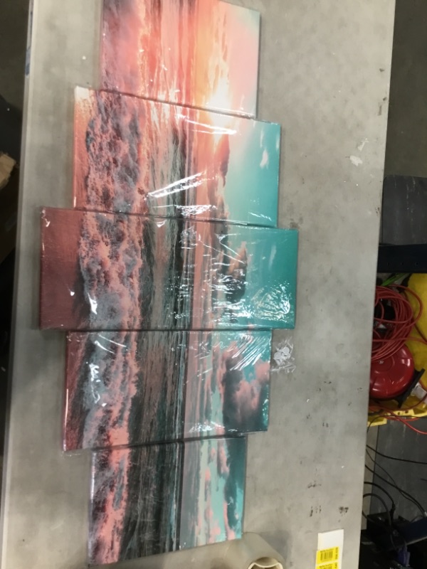 Photo 1 of Seascape Wall Art paintings 5 pieces small