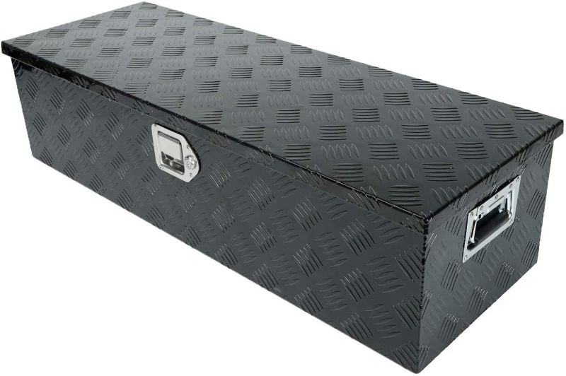 Photo 1 of 39"X13"X10" Black Aluminum Heavy Duty Pick Up Truck Truck Bed Tool Box Trailer Storage Tool Box w/Lock & Keys
