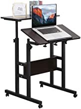 Photo 1 of 2-Tier Mobile Standing Desk Stand Up Desk white