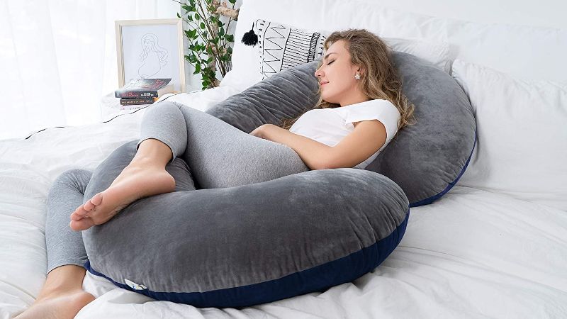 Photo 1 of  INSEN Pregnancy Pillow,Maternity Body Pillow with Velvet Cover,C Shaped