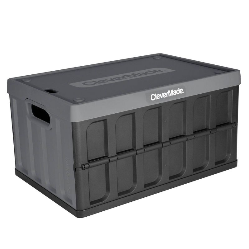 Photo 1 of CleverMade 46L Storage Bin with Lid Charcoal