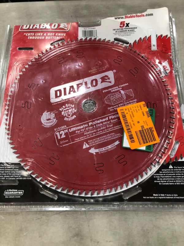 Photo 2 of DIABLO 12 in. x 100-Tooth Ultimate Polished Finish Circular Saw Blade