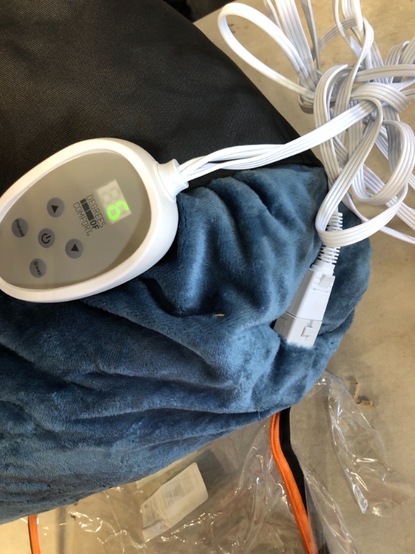 Photo 1 of Degrees Of Comfort [Advanced] Dual Control Electric Blanket Queen Size W/ Auto Shut Off | Microplush Heating Blankets for Bed & Living Room | Machine Washable | UL Certified - King- Blue