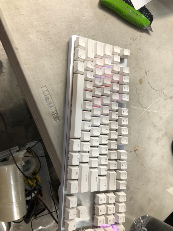 Photo 1 of RK ROYAL KLUDGE RK918 Wired Mechanical Keyboard, RGB Backlit Gaming Keyboard with Large LED Sorrounding Side Lamp, Full Size 108 Key Mechanical 100% Anti-Ghosting Computer Keyboard, Brown Switch White