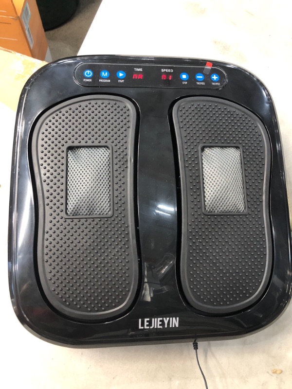 Photo 1 of LEJIEYIN
Vibration Feet Massager Electric Massager Legs Adjustable Vibration Speed Foot Rotating Foot and Leg Massager Platform with Rotating Acupressure Heads Multi Setting SPA with Remote Control (Black)