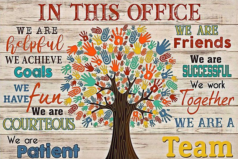 Photo 1 of (stock image for reference only not exact product 
HolyShirts Social Worker We are A Team in This Office We are Friends Poster… ( 16" x 24" )