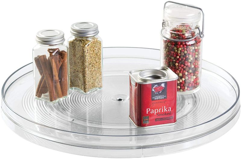 Photo 2 of 2 items
iDesign Linus Turntable Kitchen Organizer, Organization for Pantry, Countertop, Shelf, Table, Vanity, Bathroom, 14 Inches, Clear ($23) 
1.5-Gallon Bark Beverage Dispenser ($14)
