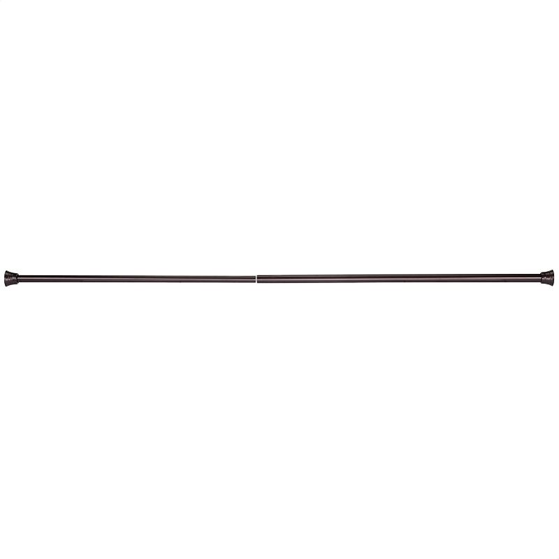 Photo 1 of Amazon Basics Tension Curtain Rod, Adjustable 36-62" Width - Bronze, Tiers Finial