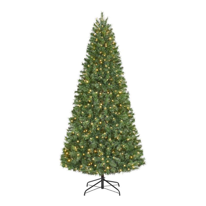 Photo 1 of Home Accents Holiday 7.5 Ft Festive Pine Pre-Lit LED Artificial Christmas Tree with 500 Color Changing Mini Lights

