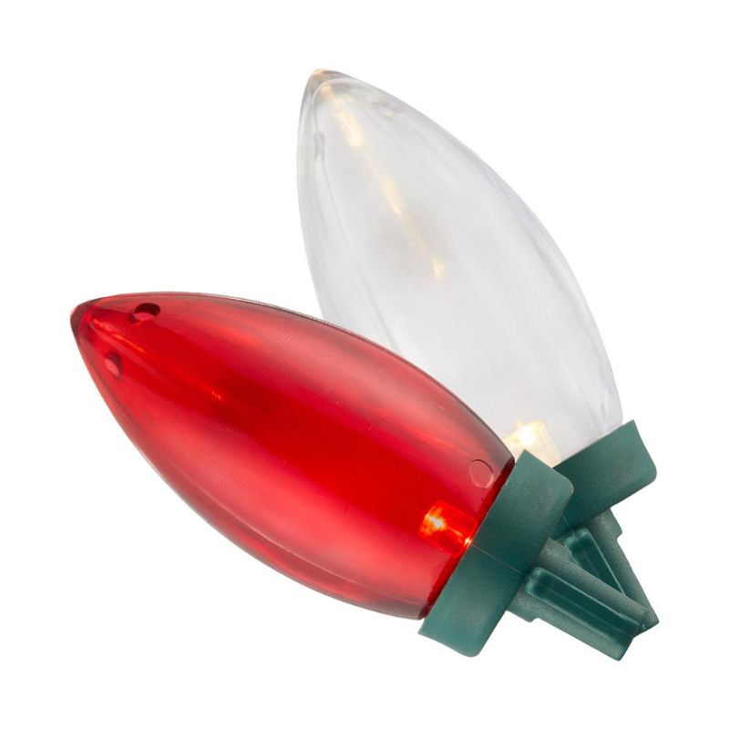 Photo 1 of Home Accents Holiday 100-Light Smooth LED C9 Super Bright Red and Warm White Lights Christmas Lights on Spool
