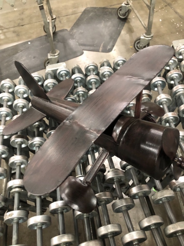 Photo 1 of Brown Iron Stylized Biplane Model