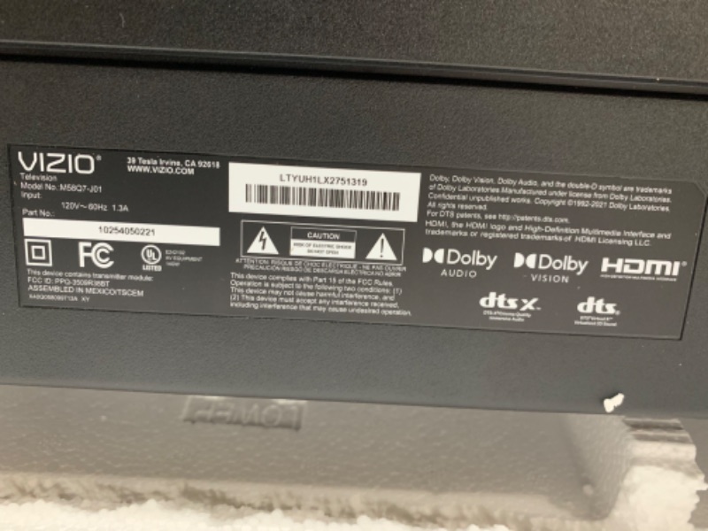 Photo 6 of **MISSING SCREWS TO ATTACH LEGS TO TV**
VIZIO - 58" Class M7 Series Premium Quantum LED 4K UHD Smart TV
Size:58 in