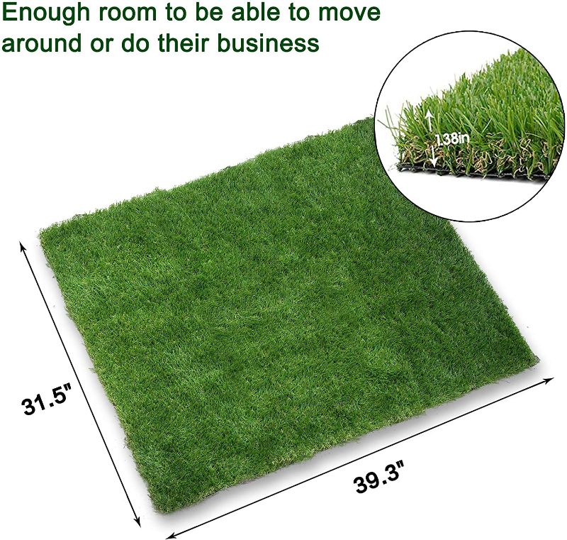 Photo 1 of **USED**
Artificial Grass Patch 39.3"x31.5"/ 39.3"x19.7" for Dogs Potty Training, Soft & Pet-Friendly Turfs Dog Pee Pads for Medium and Large Breeds Indoor/Outdoor Use
