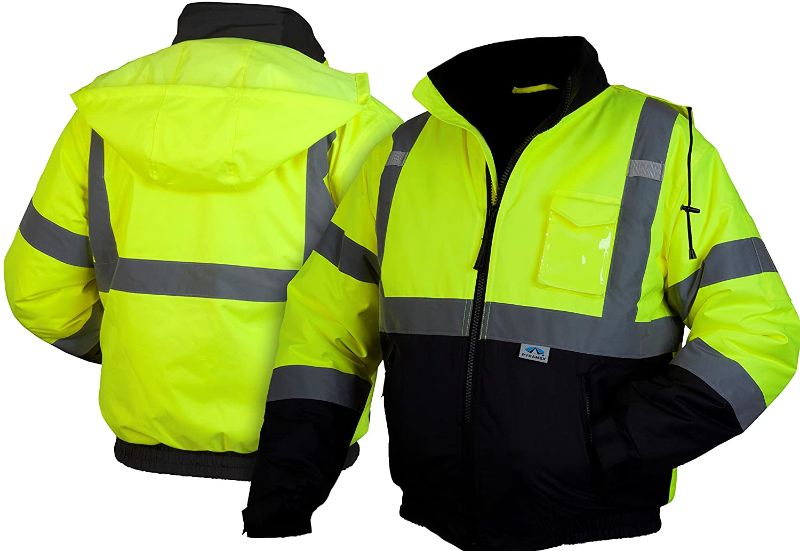 Photo 1 of PYRAMEX RJ3210X4 RJ32 Series Jackets Hi-Vis Lime Bomber Jacket with Quilted Lining- Size 4X Large
