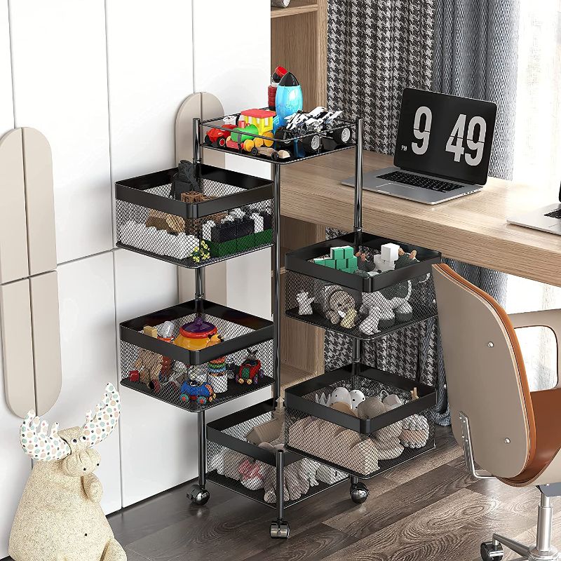 Photo 1 of **HARDWARE INCOMPLETE**
Xinyourui Rotating Multi-Layer Kitchen Storage Shelf,Fruit Vegetable Storage Basket?Floor-Standing Rolling Vertical Shelving?Multifunctional Household Shelf for Bedroom,Bathroom(Black, 5 Tier-Square)
