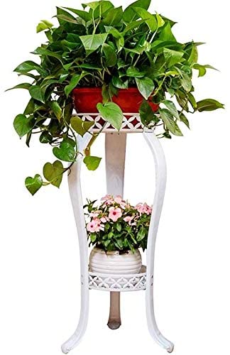 Photo 1 of 32" Plant Stand Metal Flower Holder Pot with 2 Tier Garden Decoration Display Patio Standing Plant Flower Pot Rack Display Shelf for Garden Office Indoor Outdoor
