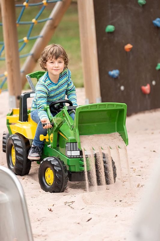 Photo 1 of **missing components**
rolly toys John Deere Pedal Tractor with Working Loader and Backhoe Digger, Youth Ages 3+
