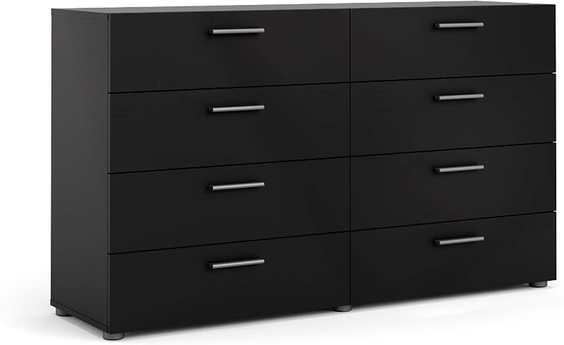 Photo 1 of **INCOMPLETE, MISSING HARDWARE**
Tvilum 8 Drawer Double Dresser, Black Matte
