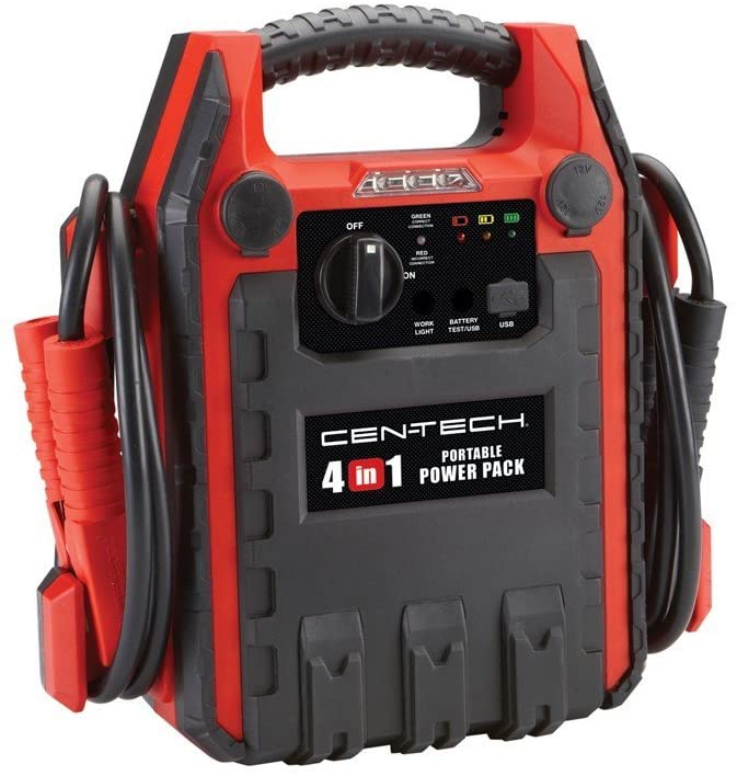 Photo 1 of 4-in-1 Jump Starter with 260 PSI Air Compressor; 12VDC outlet; Built-in Work Light**AS IS**

