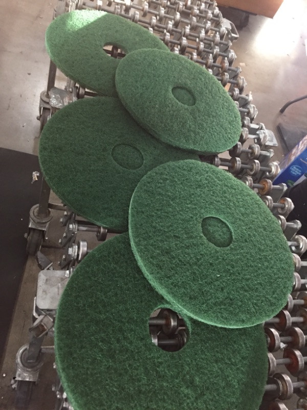 Photo 2 of 16" Green Heavy Duty Deep Scrubbing Floor Pads - Case of 5
