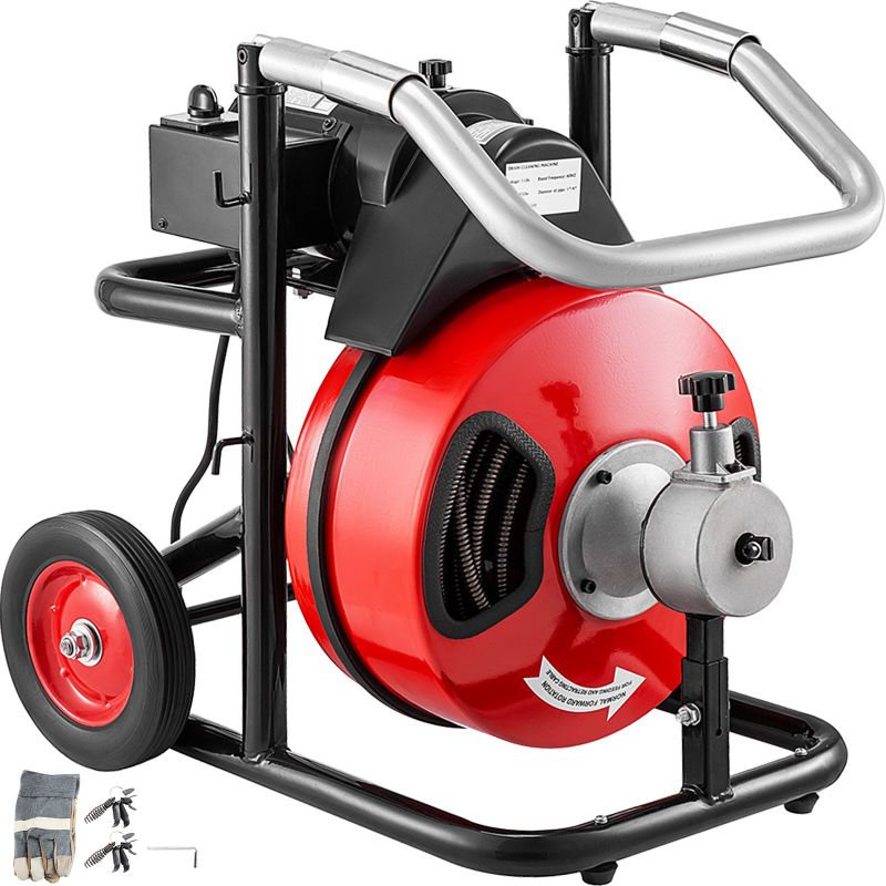 Photo 1 of 100ft X 1/2" Drain Cleaner 550w Drain Cleaning Machine Snake Sewer Clog W/cutter
