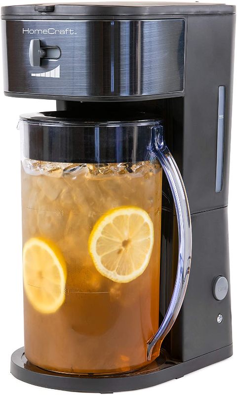 Photo 1 of HomeCraft HCIT3BS 3-Quart Black Stainless Steel Café' Iced Tea And Iced Coffee Brewing System, 12 Cups, Strength Selector & Infuser Chamber, Perfect For Lattes, Lemonade, Flavored Water, Large Pitcher
