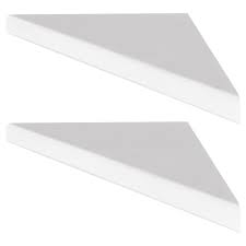 Photo 1 of Corner Shelf in Dove White (2-Pack)
