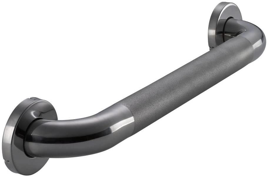 Photo 1 of 18 in. x 1-1/2 in. Concealed Peened Grab Bar in Polished Stainless Steel
