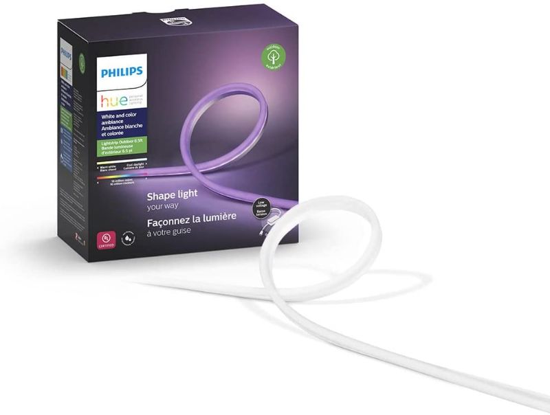 Photo 1 of Philips Hue White & Color Ambiance Outdoor LightStrip 2m/7ft (Requires Hue Hub, Works with Amazon Alexa, Apple HomeKit, and Google Assistant)
