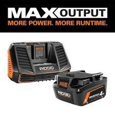 Photo 1 of ***PARTS ONLY** RIDGID
18V Lithium-Ion MAX Output 4.0 Ah Battery and Charger Starter Kit