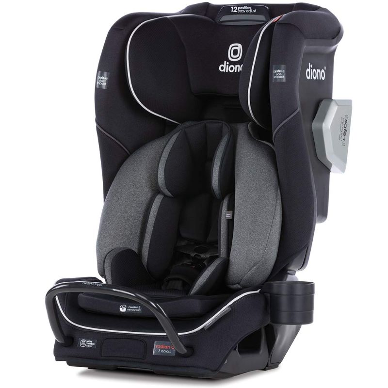 Photo 1 of Diono Radian 3QXT 4-in-1 Rear and Forward Facing Convertible Car Seat, Safe Plus Engineering, 4 Stage Infant Protection, 10 Years 1 Car Seat, Slim Fit 3 Across, Jet Black
